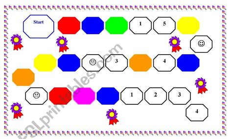 Gameboard Numbers And Colours Esl Worksheet By Paolita2001
