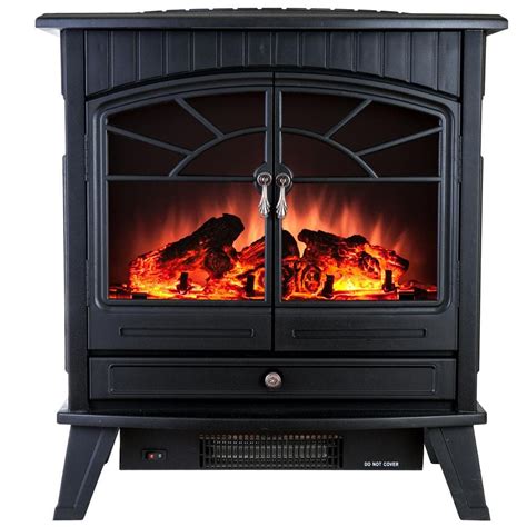 Akdy 23 In Freestanding Electric Fireplace Stove Heater In Black With