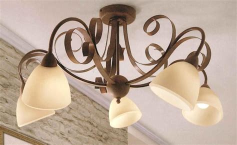 Lampada da soffitto in ferro con finitura ruggine antica o ...