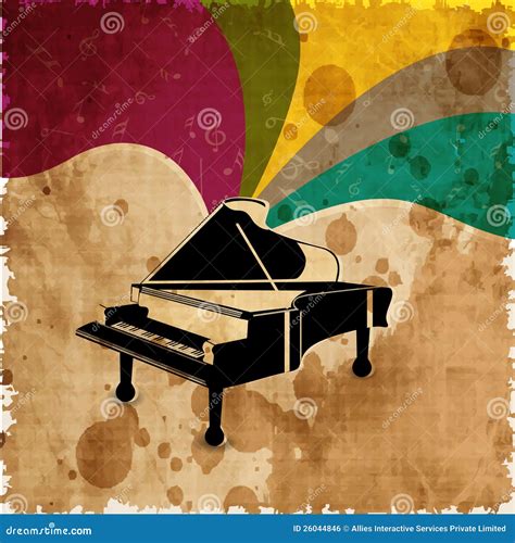 Piano on Colorful Grungy Background. Stock Vector - Illustration of