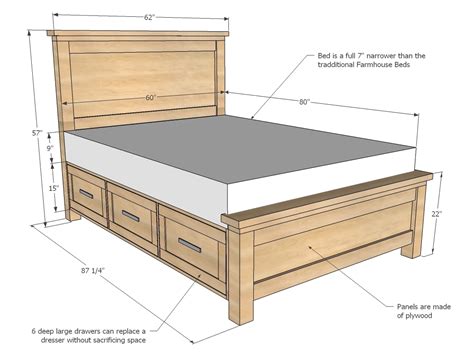 Farmhouse Storage Bed Queen Free Woodworking