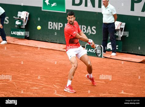 Novak Djokovic Of Serbia During The French Open Roland Garros 2022
