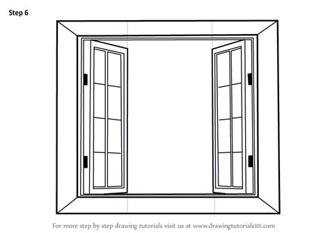Learn How To Draw Wooden Windows Furniture Step By Step Drawing