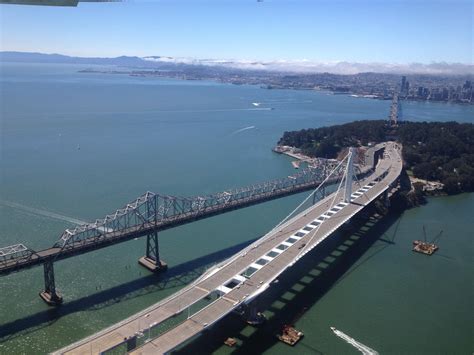 View Of The Old And New Bay Bridges From My Flight Today Sanfrancisco