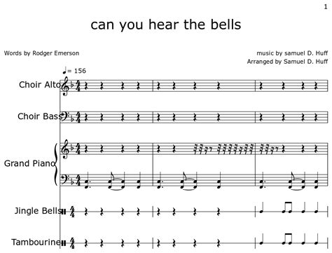 Can You Hear The Bells Sheet Music For Choir Tenor Piano Jingle Bells Tambourine