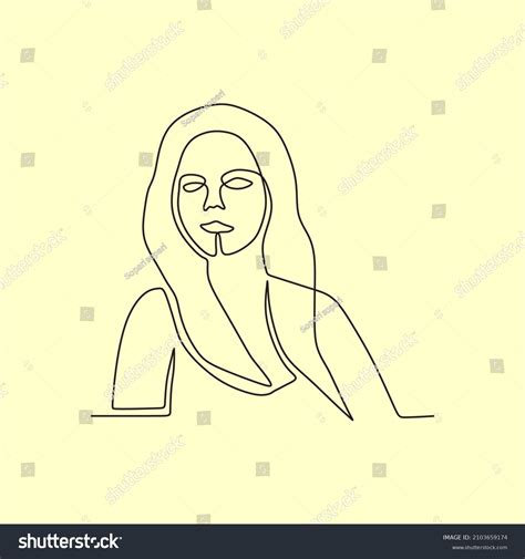 Continuous Drawing Single Line Art Woman Stock Vector Royalty Free