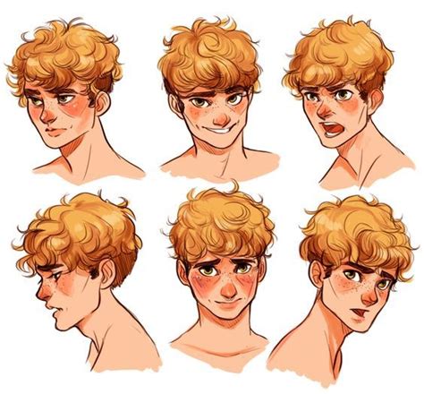 Male Curly Hair Drawing Reference Download Free Mock Up