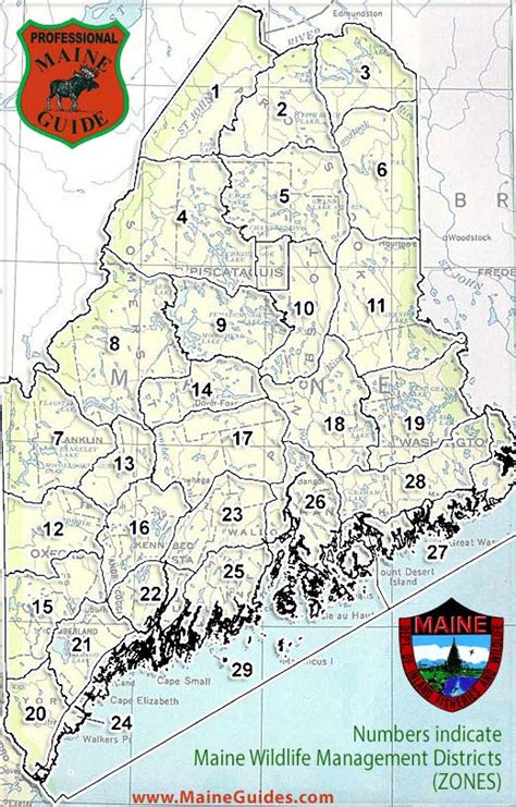 Maine Hunting Zone Maps Maine Wildlife Management Zones Maine