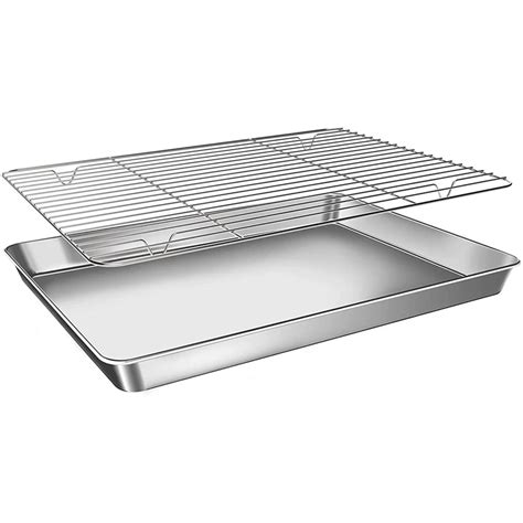 Baking Tray With Rack Set Stainless Steel Bakeware And Cooling Rack Can