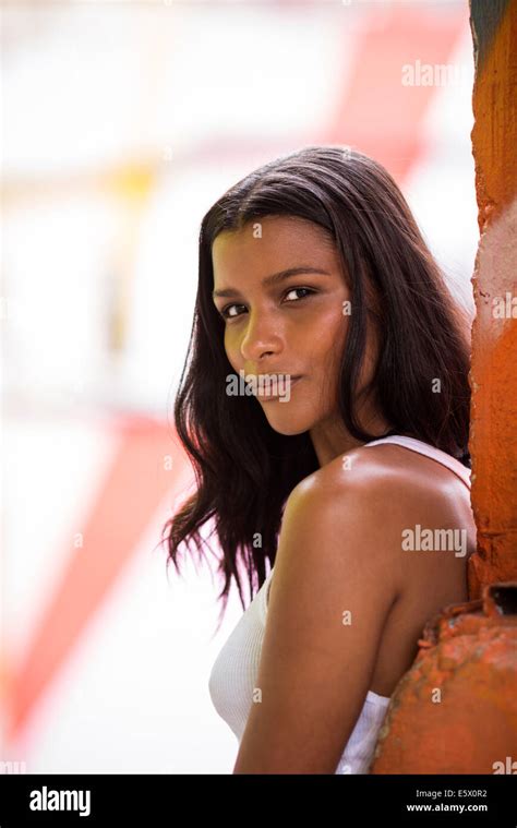 Portrait Of Sultry Young Woman Rio De Janeiro Brazil Stock Photo Alamy