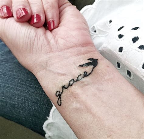 Delicate Script Grace Bird Wrist Tattoo I Finally Got It Infinity