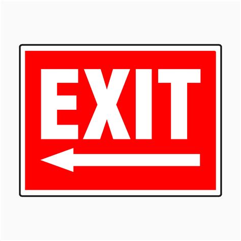 Exit Left Arrow Sign Emergency Exits With Our High Quality Signs
