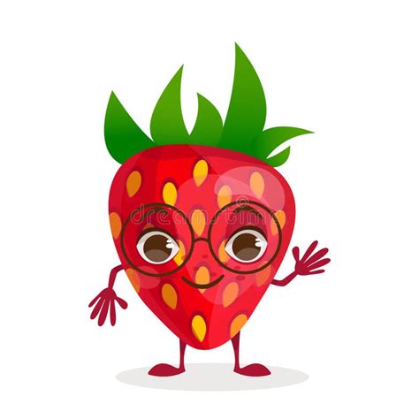 Berry Vector Cartoon Character Strawberry Stock Vector