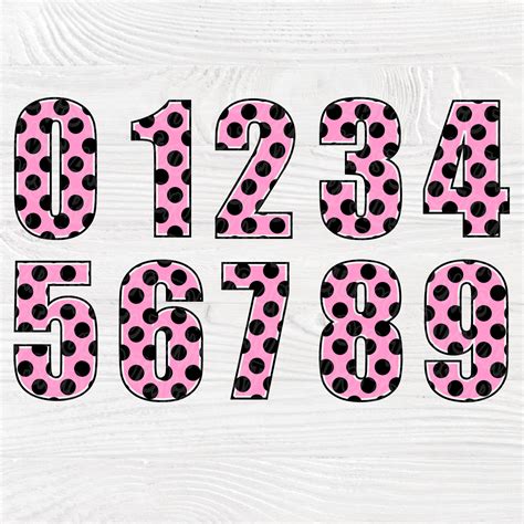 Polka Dot Numbers Svg Printable Numbers Polka Dot Svg Etsy