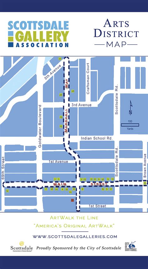 Scottsdale arts learning & innovation increases the vitality of our community through experiences that result in measurable learning outcomes and enduring understanding by offering a broad scope of programming ranging from matinee performances and. Arts District Map - Scottsdale Gallery ...