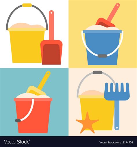 These are released under creative commons cc0. Beach toys pail and shovel Royalty Free Vector Image