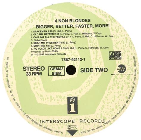 Bigger Better Faster More De 4 Non Blondes 1993 33T Interscope