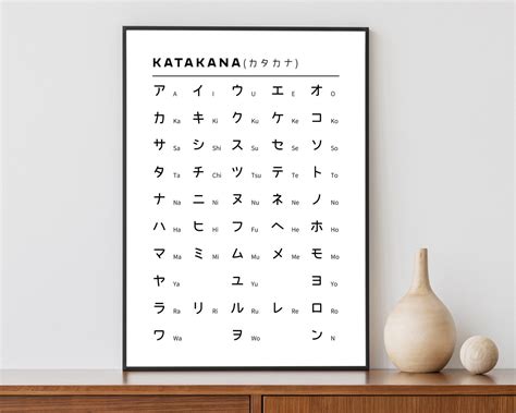 Katakana Chart Printable Japanese Alphabet Art Print Asian Etsy Sexiz Pix