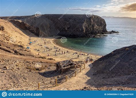 Playa De Papagayo Beach On Lanzarote Island Canary Islands Editorial Stock Image Image Of