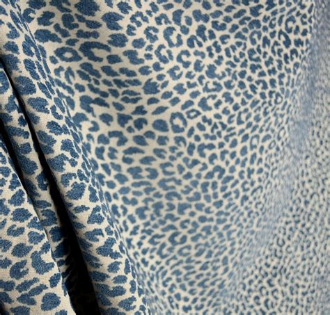 M9818 Delft Chenille Animal Print Blue Upholstery Fabric Traditional