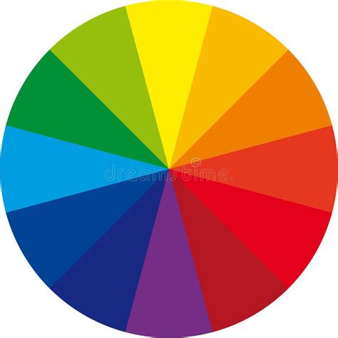 Basic Color Wheel With 12 Samples Of Colors From Cmy And Rgb Palette