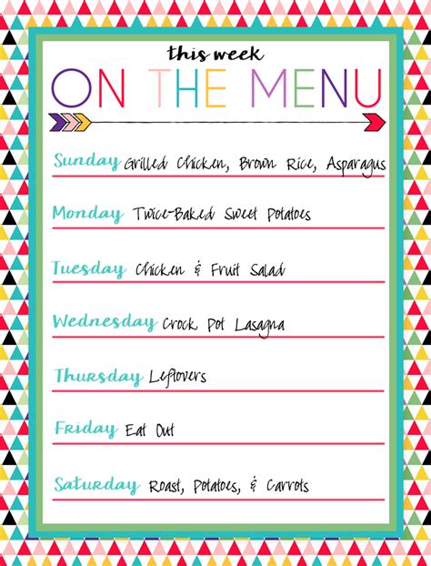 Free Printable Menus I Should Be Mopping The Floor