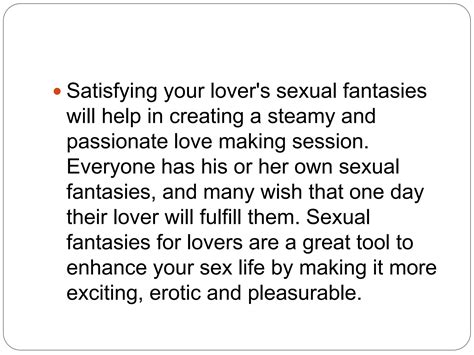 Sexual Fantasies For Lovers