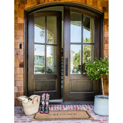 Miranda 4 Lite Mahogany Double Arch Top Entry Door Double Entry Doors