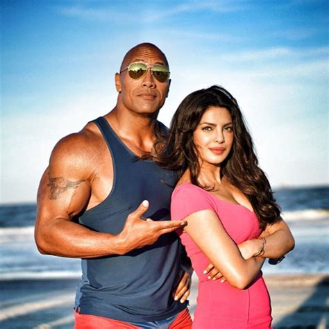 Dwayne Johnson And Priyanka Chopra Looking Hotter Then Ever On Set Baywatch Therock