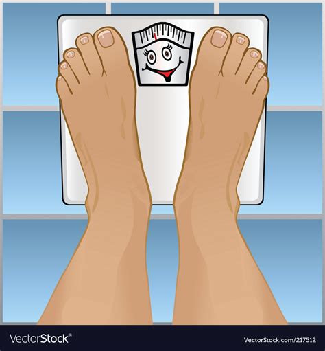 Persons Feet On Weighing Scale Royalty Free Vector Image