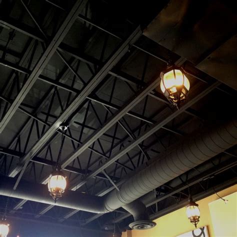 Painting the ceiling black gives the space an industrial feel, as well as the appearance of higher ceilings. 36 Practical And Stylish Basement Ceiling Décor Ideas ...