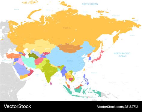 Asia Map Without Names Map Vector