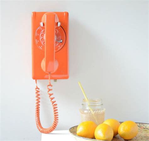 Vintage Rotary Wall Phone Working Orange Stromberg Carlson Etsy