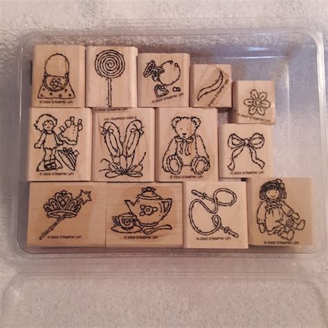 Stampin Up Rubber Stamp Set Buttons Bows Twinkletoes Etsy