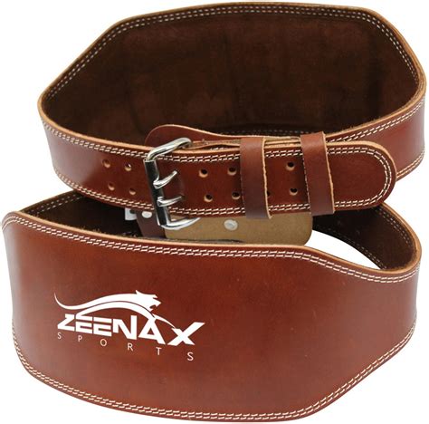 Weight Lifting 4″ Brown Leather Belt Gym Zn 0170 Zeenax Sports