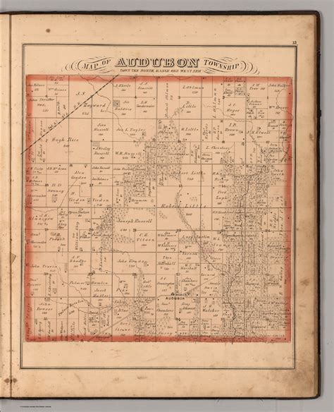 Map of Audubon Township. Town Ten North, Range One West 3 P.M. : Brink