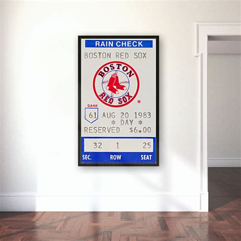 1983 Boston Red Sox Vintage Ticket Stub Poster Row One Brand