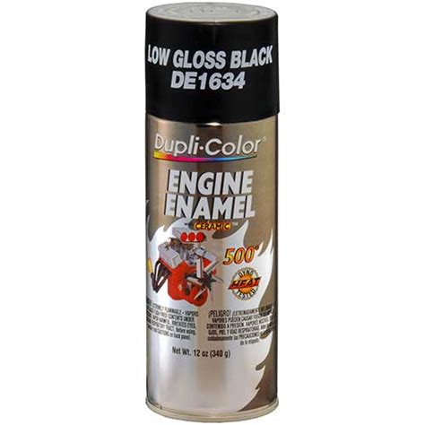 The resins offer protection from exposure to excessive heat and automotive fluids. Duplicolor Engine Enamel GM/Chrysler Low Gloss Black 340gm