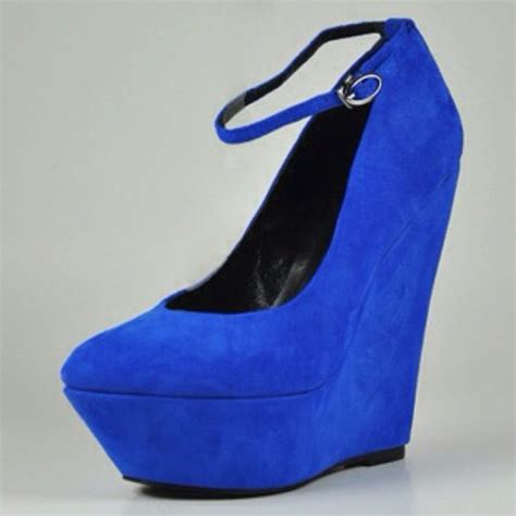 Shoes Royal Blue Wedges Cute Wheretoget