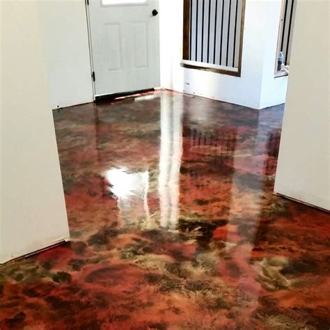 Painted Concrete Floor I Took Black Concrete Paint And Covered The