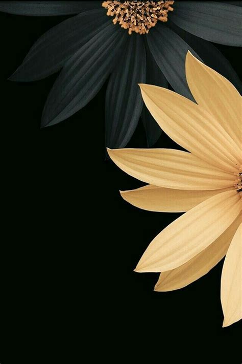 Black And Gold Flower Beautiful Wallpapers Cellphone Wallpaper Iphone