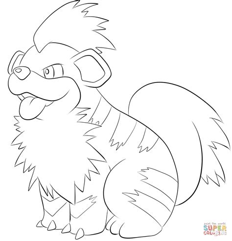Growlithe Coloring Page Free Printable Coloring Pages