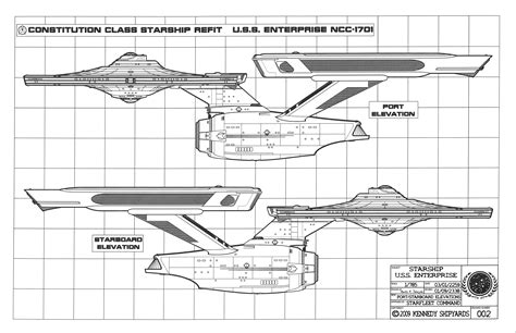 Uss Enterprise Ncc 1701 Constitution Class Starship Refit Blueprints