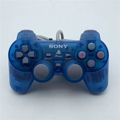 Sony Playstation 1 Ps1 Psone Dualshock Wired Controller Clear Blue Scph