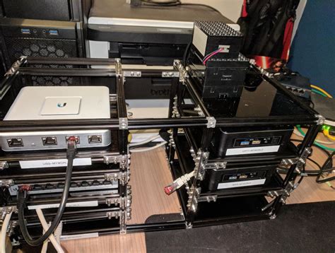 New homelab rack and Unifi network upgrade - MakerBeam | Server room, Home network, Network rack