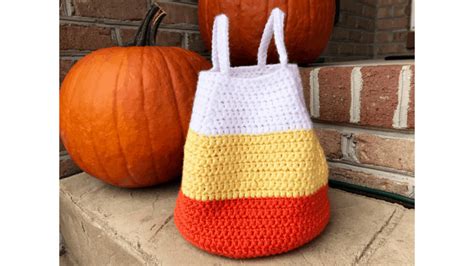Free Candy Corn Bag Crochet Pattern Trick Or Treat Bag Crochet Pattern