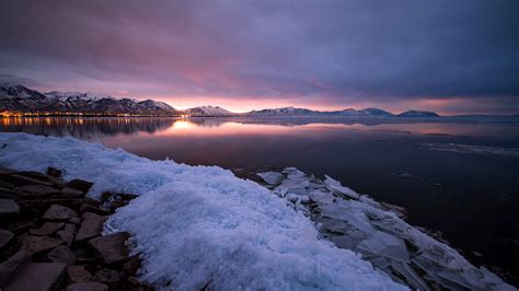 Utah Lake Sunrise Bing Wallpaper Download