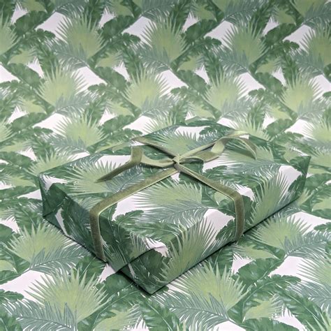Palm Wrapping Paper Leaf Wrapping Paper Tropical Wrapping Etsy 日本