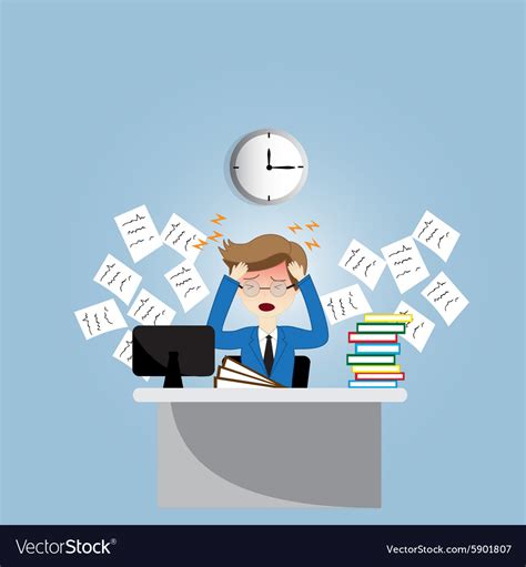 Overworked Businessman Royalty Free Vector Image