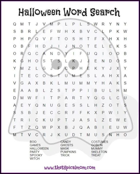 2 Free Halloween Word Search Printable Pages · The Typical Mom